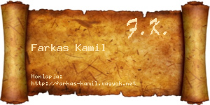 Farkas Kamil névjegykártya